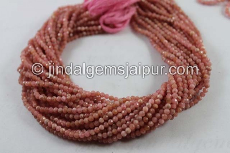 Rhodochrosite Micro Cut Round Beads